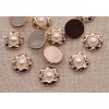 Golden Flower Pearl Plastic Flatback