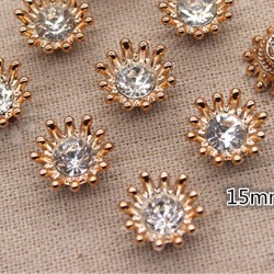 Golden Flower Crystal Rhinestone 