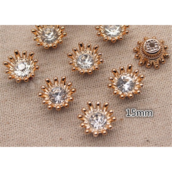 Golden Flower Crystal Rhinestone 