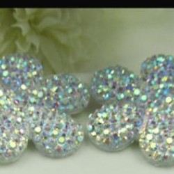 Clear ab rhinestone flower