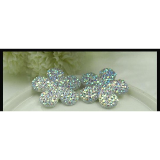 Clear ab rhinestone flower