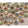 Mix color shiny rhinestones round flower