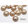 Round Golden Pearl Plastic Flatback 