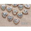 Glitter AB Golden Heart Plastic 