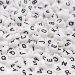 Alphabet Flat Round Bead