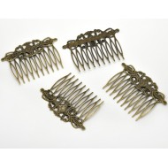 Bronze Tone Comb Shape Hair Clips 