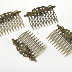 Bronze Tone Comb Shape Hair Clips 