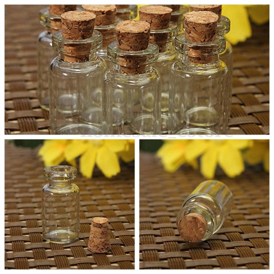 Clear Mini Small Cork Stopper Glass Vial- 35mm
