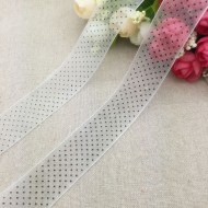 White Organza plack Polka