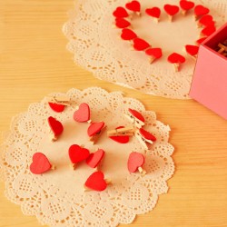 Mini Wooden Heart Clips 