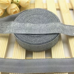 Silver Foldover Elastic