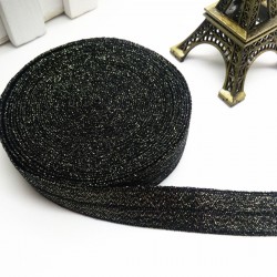 Sparkling Black Foldover Elastic