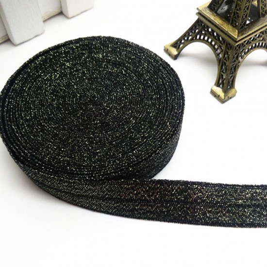 Sparkling Black Foldover Elastic