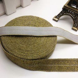 Gold and Grey foldover elastic
