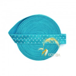 Polka Dot Blue FOE Print Fold Over Elastics