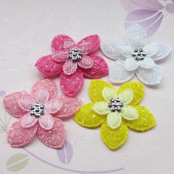 Glitter double layer felt flower 