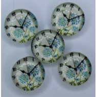 Blue flower clock dome