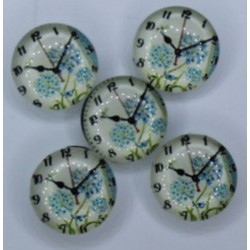 Blue flower clock dome
