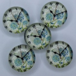 Blue flower clock dome