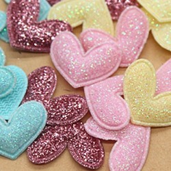 Kawaii Padded Glitter Little Heart