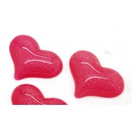 Fuschia Resin Heart 