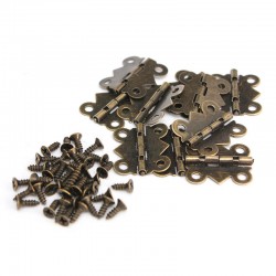 Cabinet Door Hinge 4 Holes Butterfly Bronze