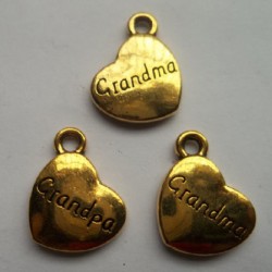 Gold heart grandpa Charm
