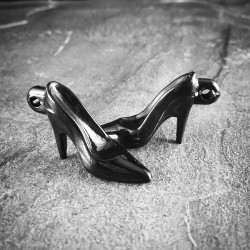 Black Acrylic High-heel Shoe Charm