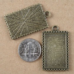 Dark bronze tone picture frame charm 