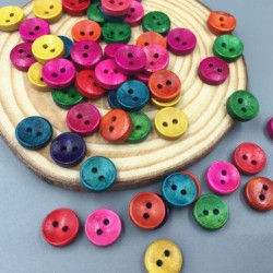 Mixed retro color 2-Holes Wooden Buttons 