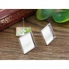 Silver Plated Square Earring Studs
