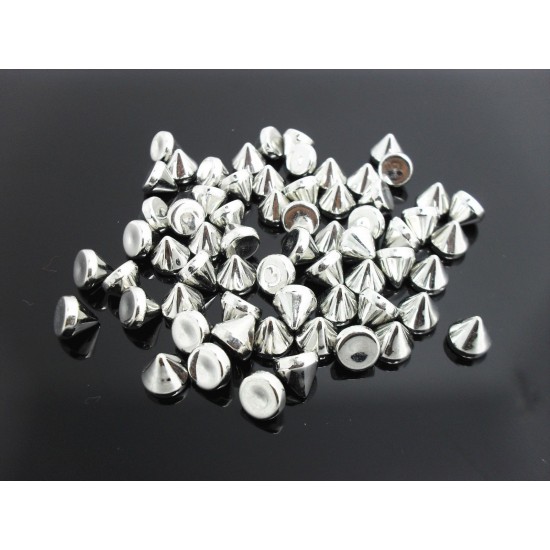 Silver Tone Metallic Rock Punk Acrylic Spike