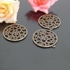 Bronze Tone Alloy Hollow Star Round