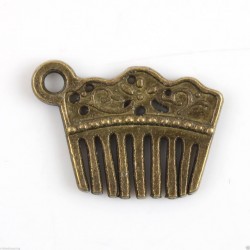 Antique Bronze Tone Comb Charm