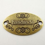 Bronze Tone Oval Carved Handmade