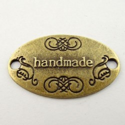 Bronze Tone Oval Carved Handmade