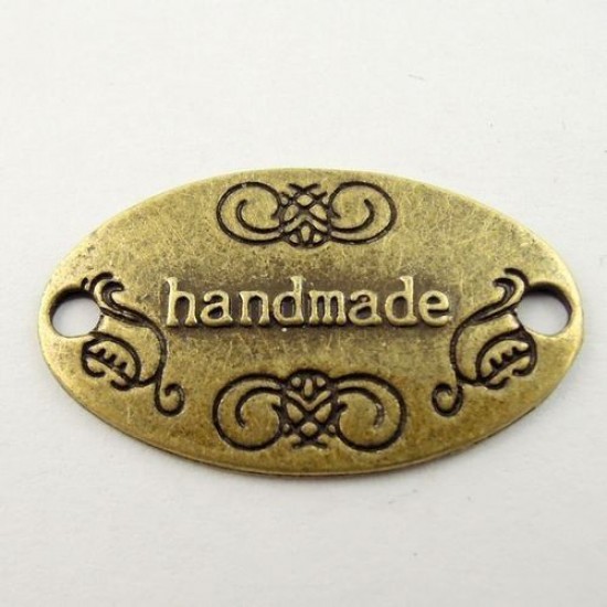 Bronze Tone Oval Carved Handmade