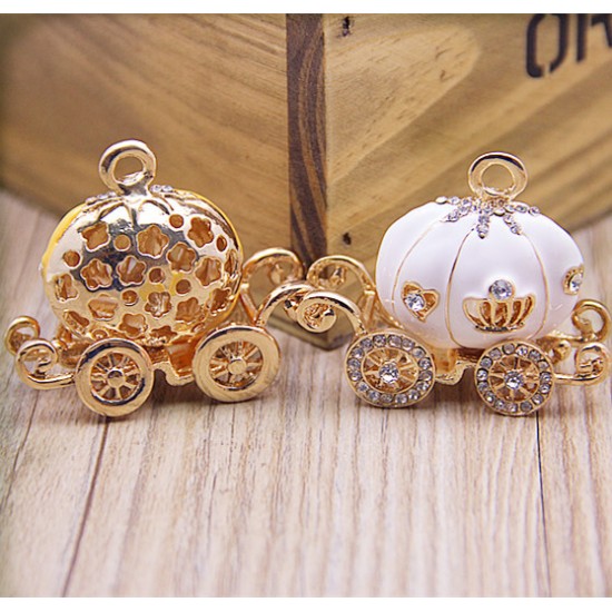 White Pumpkin Carriage charm