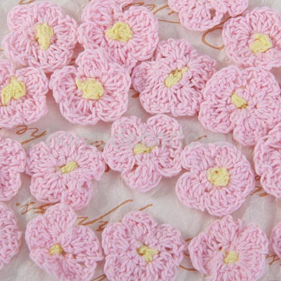Pink Handmade Crochet Flower