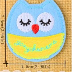 Owl blue Embroidered Patch