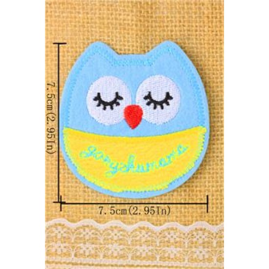 Owl blue Embroidered Patch