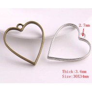Two color Alloy Hollow Heart Bezel
