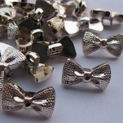 Gold Bows Plastic Button