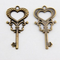 Bronze plated Heart key