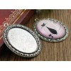 Silver Baroque Style Cabochon Base