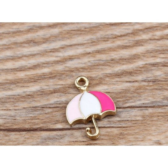 Three Colors Striped Enamel Alloy Umbrella