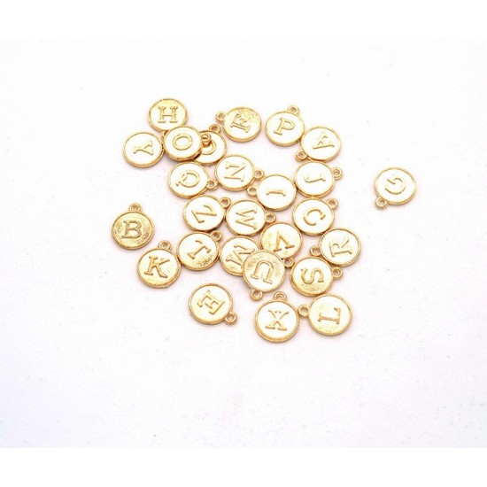 Vintage letter charms mix 26 alphabet