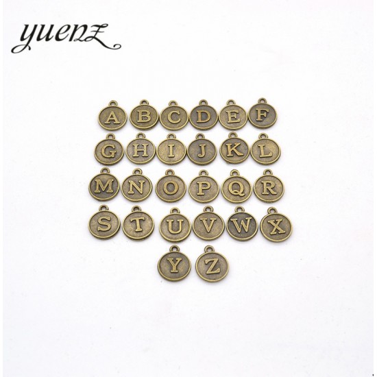 Vintage letter charms mix 26 alphabet