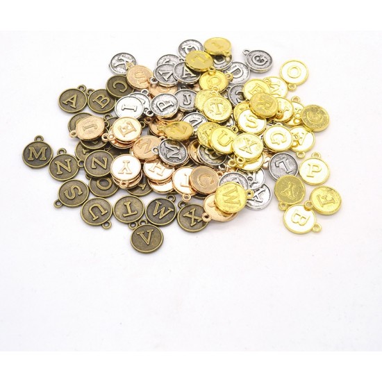 Vintage letter charms mix 26 alphabet