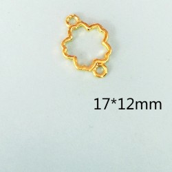 DIY Bracelet mini Flower Gold Charm Bezel 